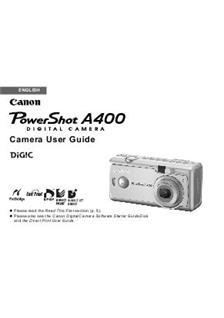 Canon PowerShot A400 manual. Camera Instructions.